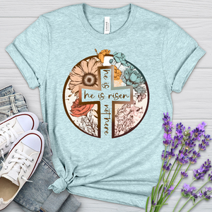 He Is Risen Cross Heathered Tee