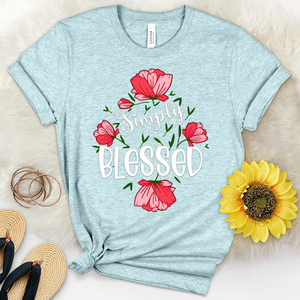 Simply Blessed Flowers Heathered Tee