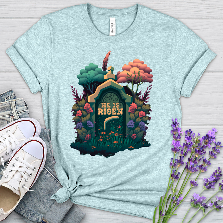 He Is Risen Grave 2 Heathered Tee