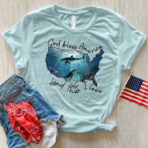 Deep Ocean America Heathered Tee