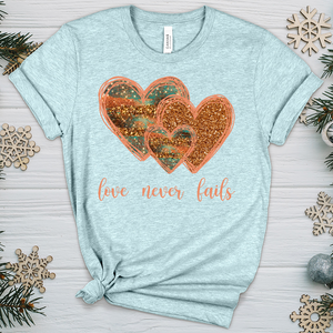 Love Never Fails V6 Heathered Tee