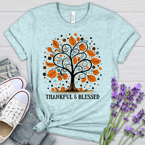 Thankful Halloween Spots Heathered Tee