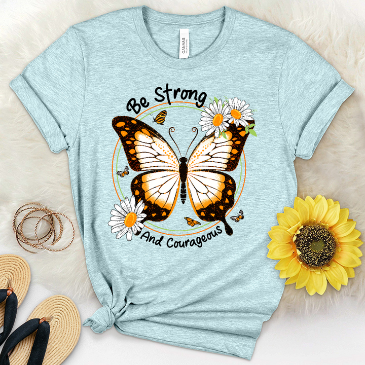 Be Strong Butterfly Heathered Tee
