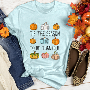 Tis The Season Pumpkins Heathered Tee