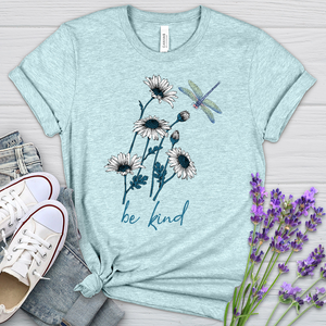 Be Kind daisy Flower Heathered  Tee