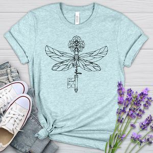 Faith Key Dragonfly  Heathered Tee