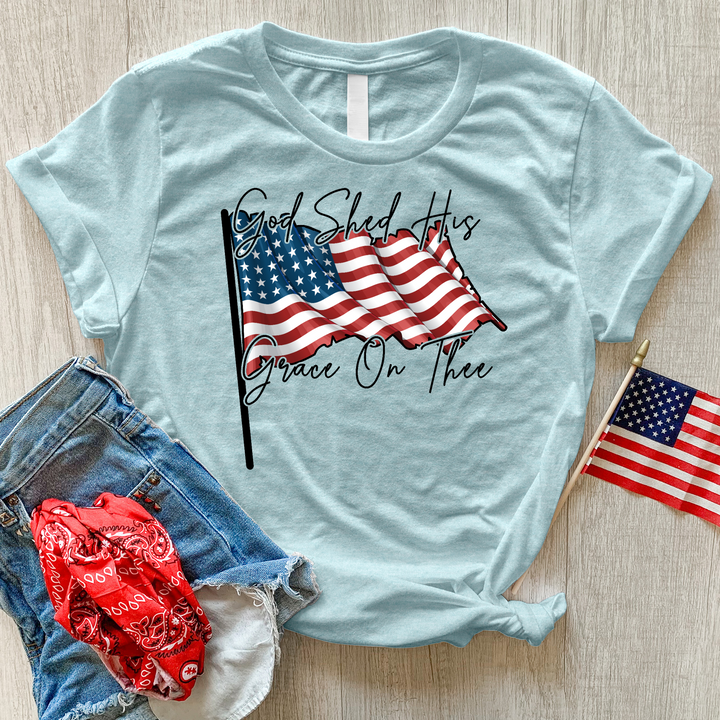 God Shed His Grace Heathered Tee