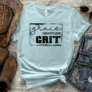 Grace Gratitude & Grit Heathered Tee