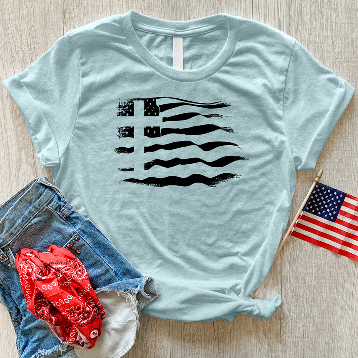 Flag & Cross Heathered Tee