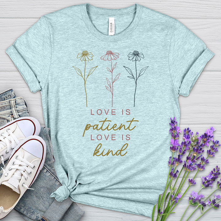 Love Is Floating Flowers Heathered Tee