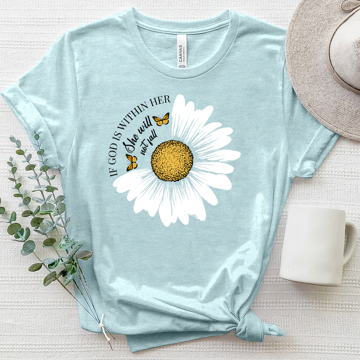 She will not Fall Daisy Heathered Tee
