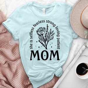 She Is Mom Flower Heathered Tee