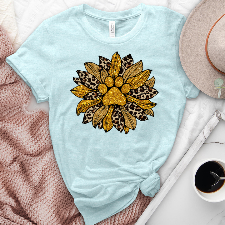 Paw print leopard sunflower heathered tee
