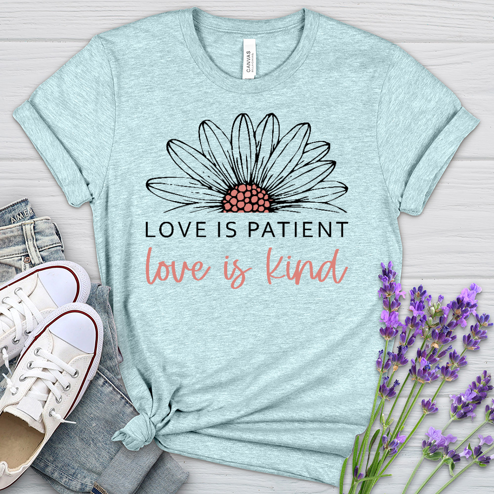 Love Is Patient Blossom Heathered Tee
