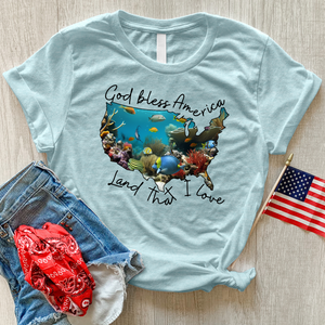 Coral Reef America Heathered Tee