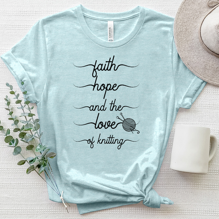 Love of knitting heathered tee