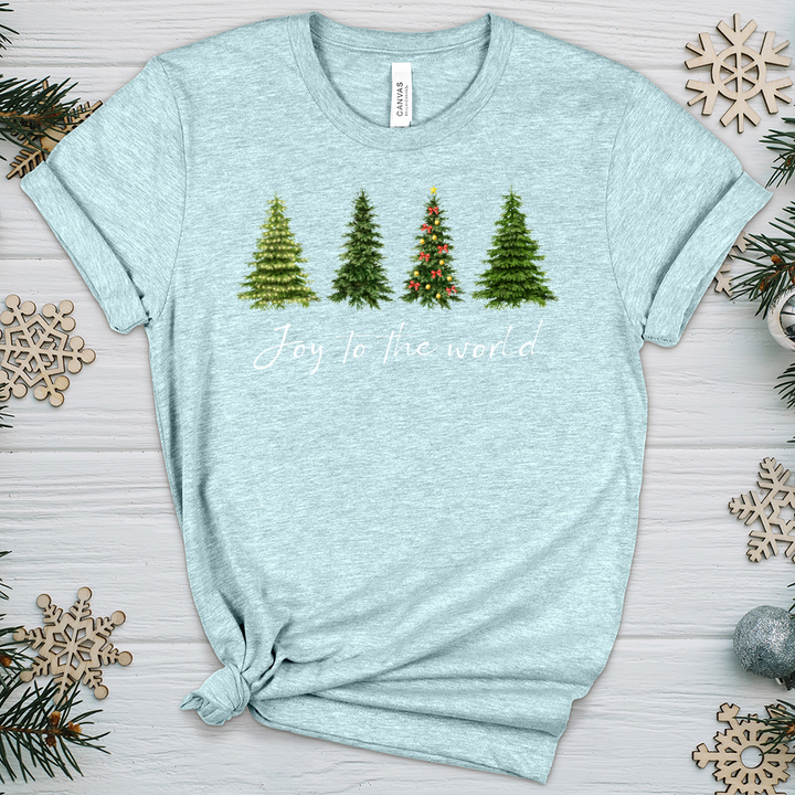 Joyful Christmas Trees Heathered Tee