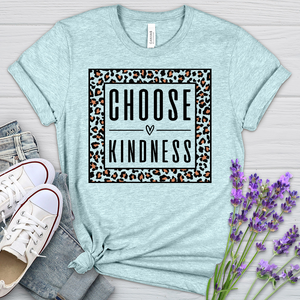 Choose Kindness Leopard Heathered Tee