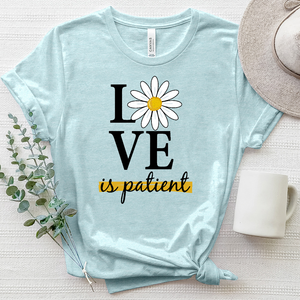 Love Is Patient Daisy Flower Heathered Tee