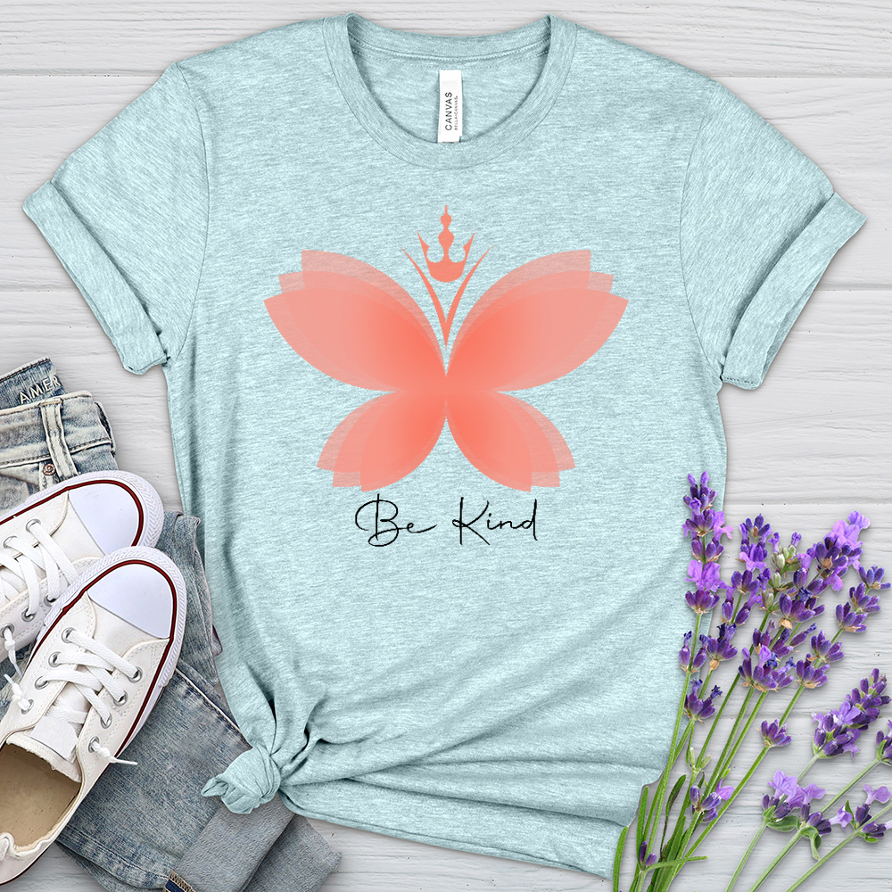 Be Kind Butterfly Heathered Tee