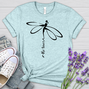 He Lives Dragonfly Heathered Tee