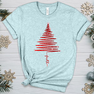 Red Shining Faith Tree Heathered Tee