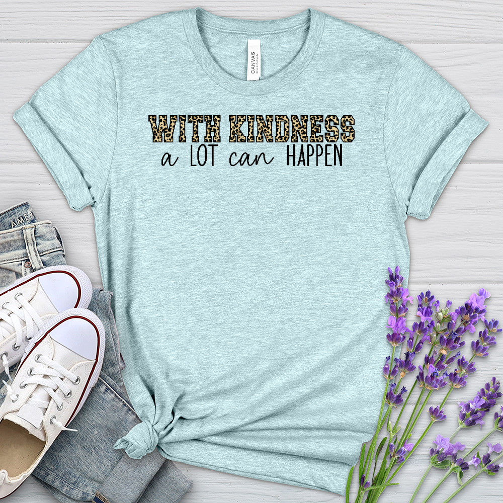 With Kindness Leopard Heathered Tee