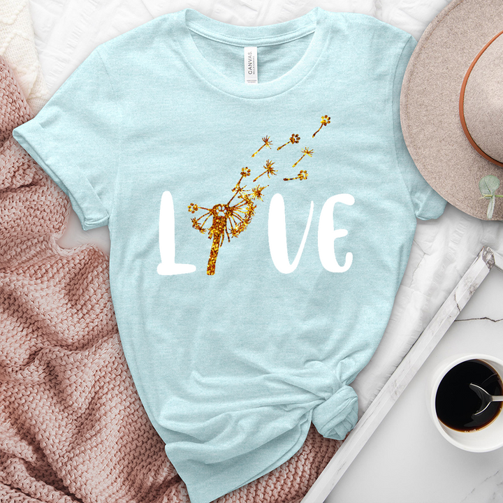 Gold Floating Paw Prints Heathered Tee