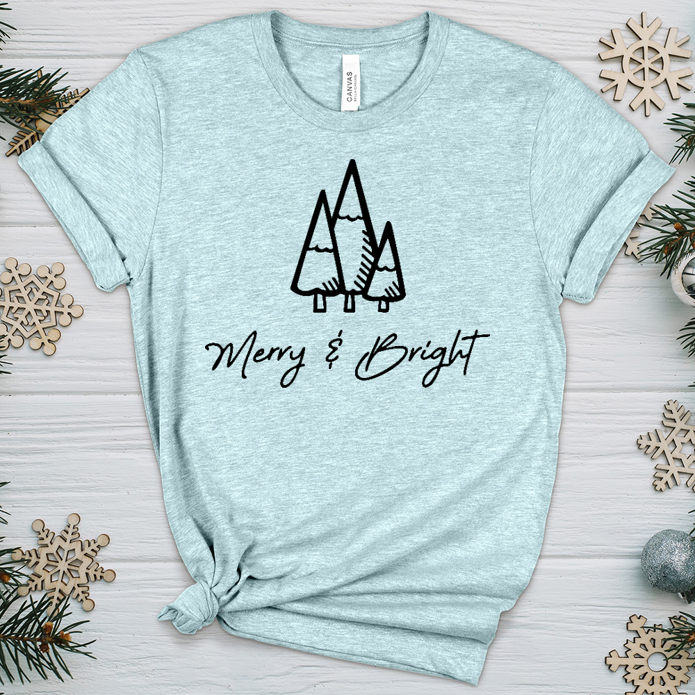 Merry & Bright Black Heathered Tee