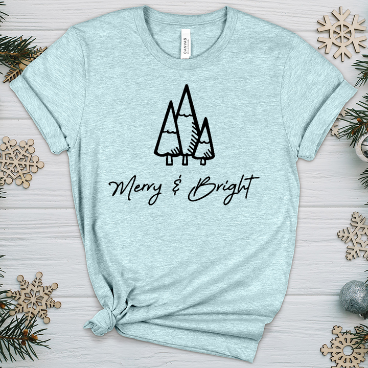 Merry & Bright Black Heathered Tee