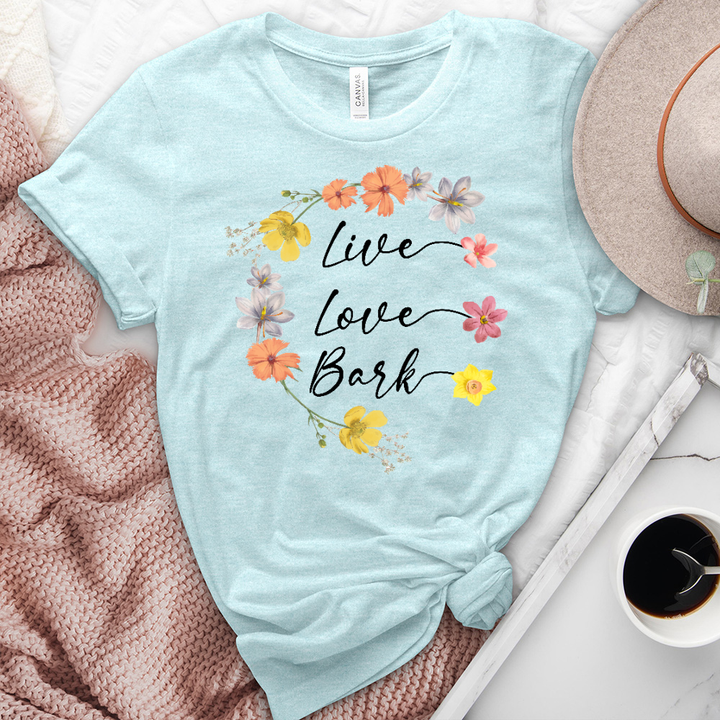 Live love bark heathered tee