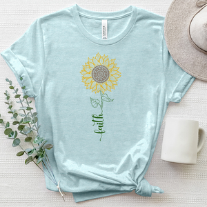 Mandala Faith Flower Stem Heathered Tee