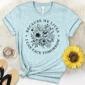 Because He Bouquet Heathered Tee