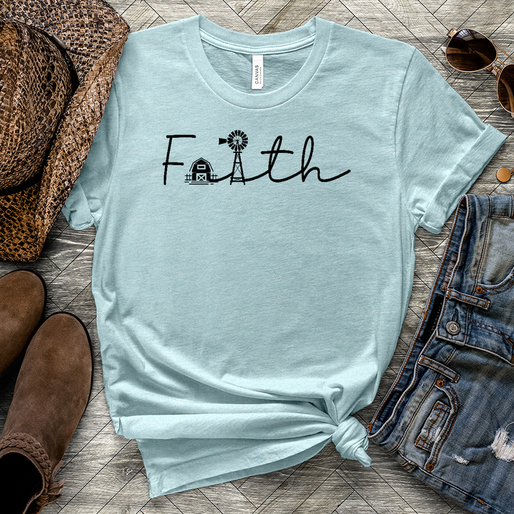 Faith On The Farm Heathered Tee