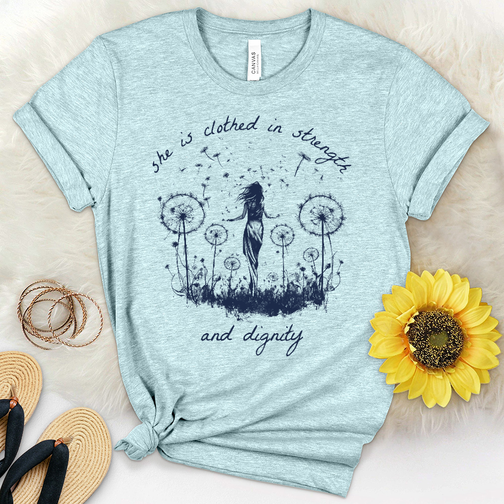 Angelic Wings in a Garden Heathered Tee