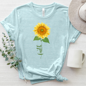 Faith Sunflower Mandala Heathered Tee