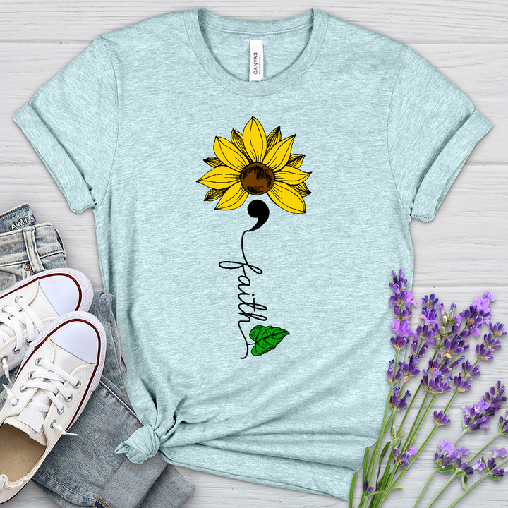 Faith Semicolon Sunflower Heathered Tee