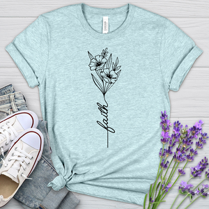 Faith Spring Flower Bouquet Heathered Tee