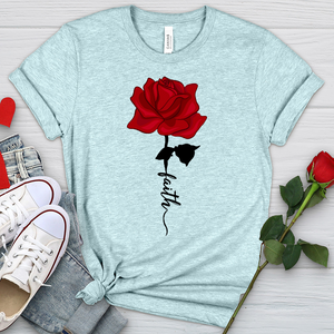 Red Faith Rose Heathered Tee