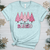 Merry Blessed Pink Trees Heathered Tee