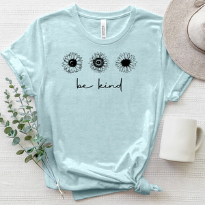 Be Kind Sunflower Pattern Heathered Tee