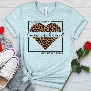 Love Leopard Heart Heathered Tee