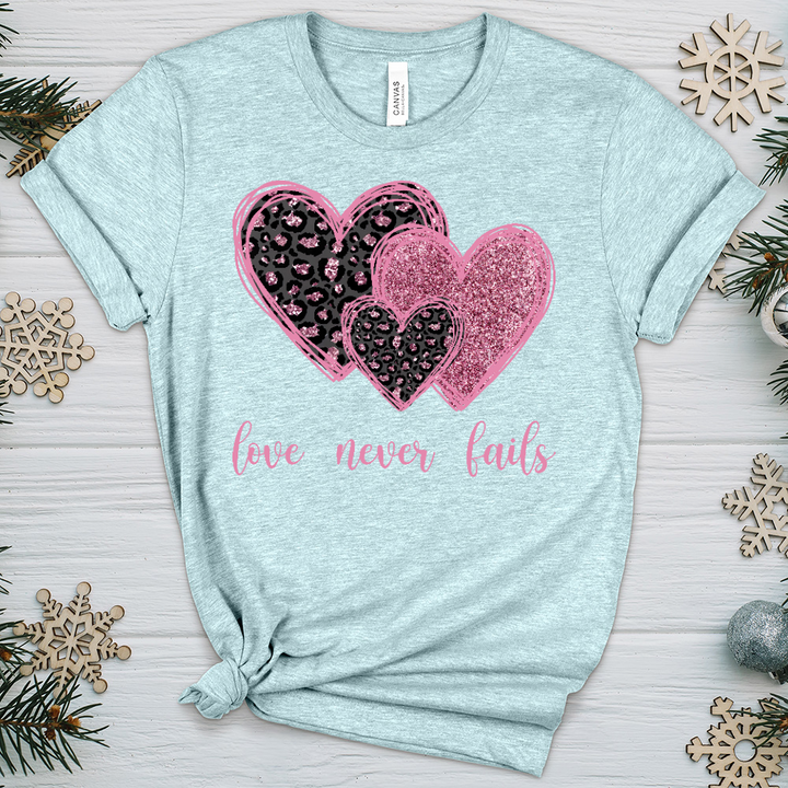 Love Never Fails V4 Heathered Tee