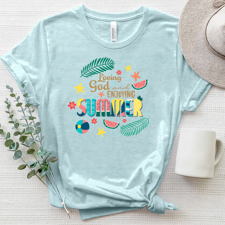 Loving God And Enjoying Summer Heathered Tee