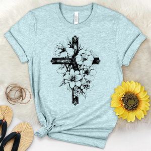 Cross Flower Heathered Tee