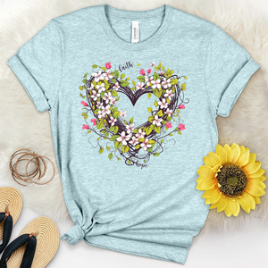 Entangled Flower Heart Heathered Tee