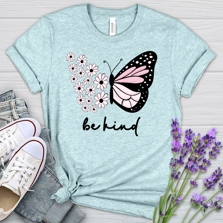 Be Kind Sunflower Butterfly Heathered Tee