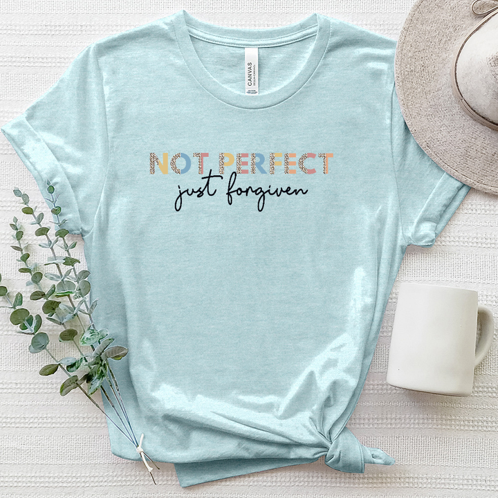 Not perfect, Just Forgiven Leopard Heathered Tee