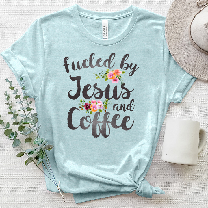 Fueled by Jesus and Coffee 2 Heathered Tee