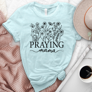 Praying Mama Flowers Heathered Tee